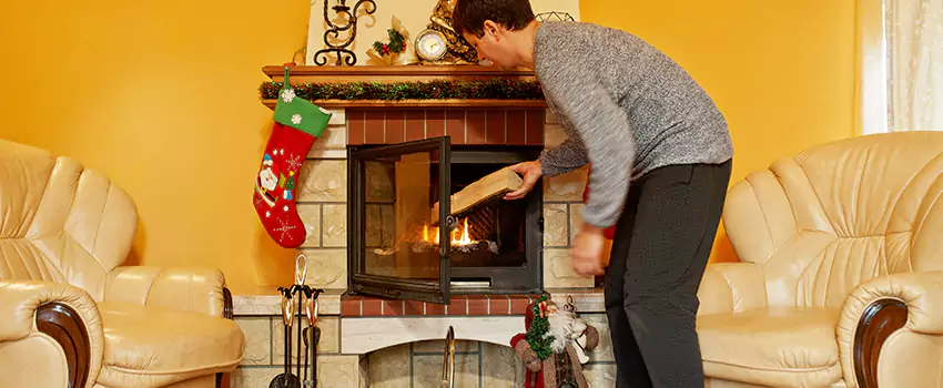 Rusted Metal Fireplace Restoration in La Quinta, California